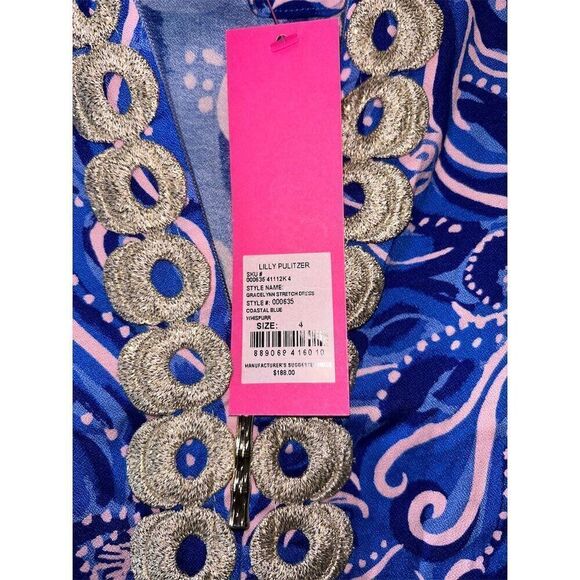 Lilly Pulitzer Gracelynn Women's Size 4 Blue Tunic Dress - Picture 2 of 7